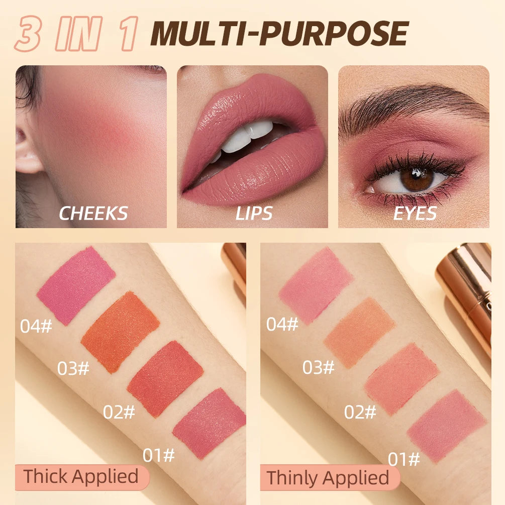 Lipstick Blush Stick 3-In-1  Waterproof